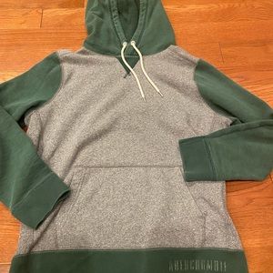 Men’s Abercrombie & Fitch Gray and Green Hoodie Size Medium
